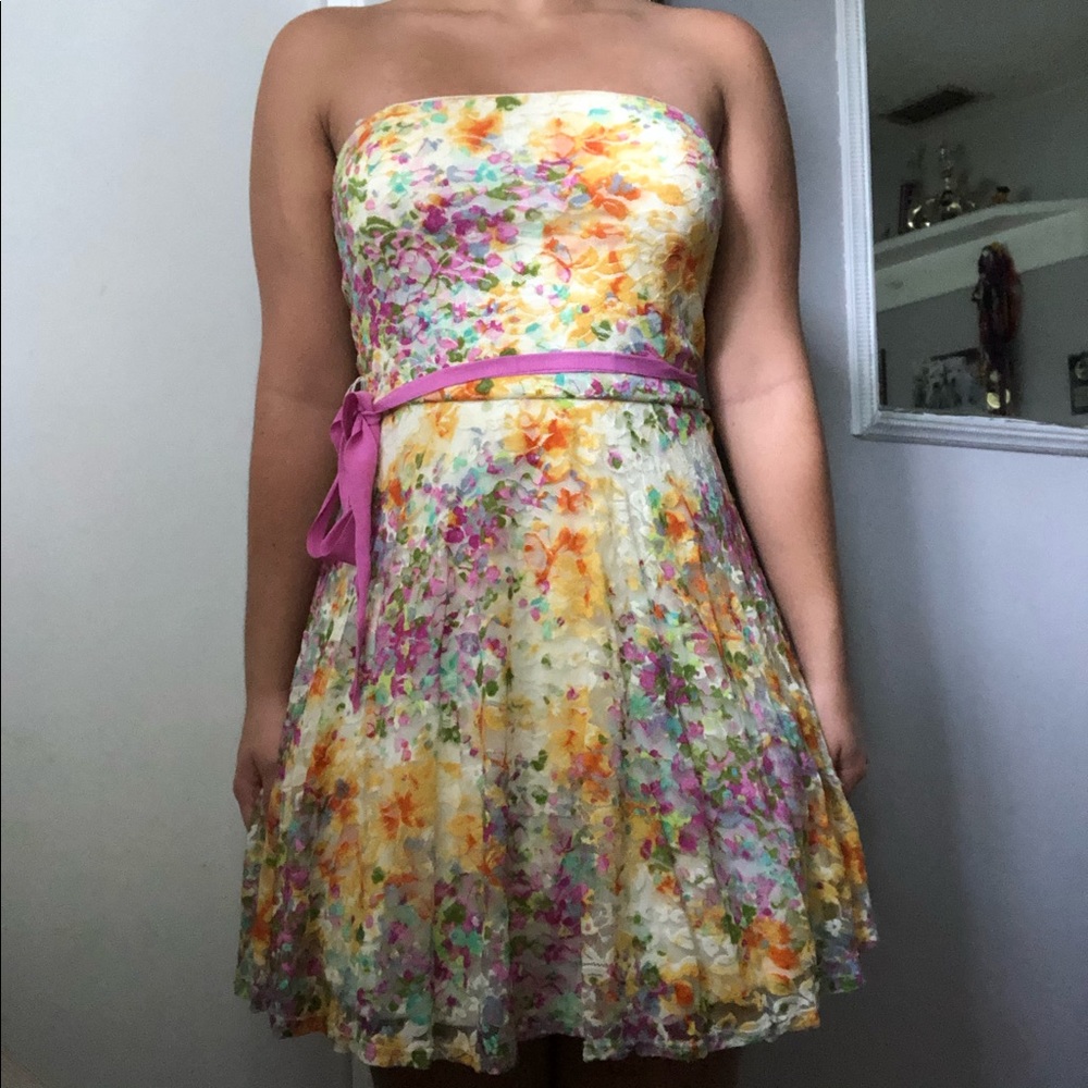 Colorful strapless dress